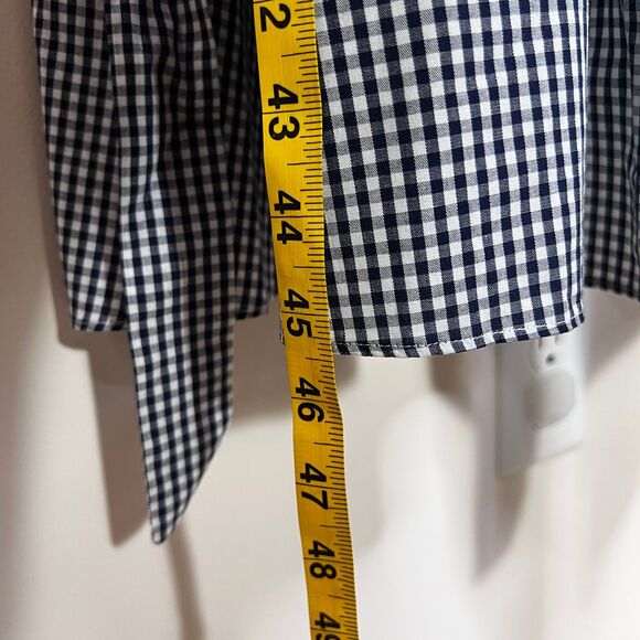 L'Academie Tuscy Wrap Dress XS Revolve Blue White Gingham Pattern Short Sleeve - Picture 8 of 9